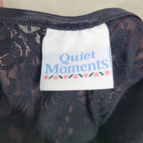 Vtg Sexy Nightgown Slip Plus 2X 3X Lingerie Dress Black Lace Long Midi Stretch - Picture 7 of 8